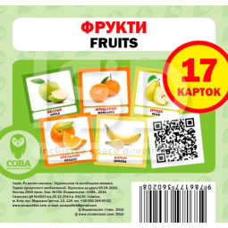 Англійсько-українські картки Фрукти Англійсько-українські картки Фрукти